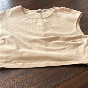 Zara Crop Tank Top in Light Beige